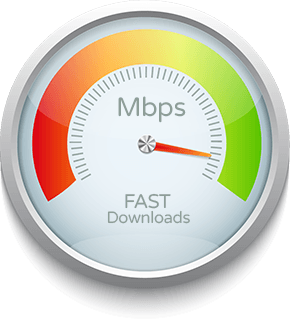 Fast connection speeds and downloads Speedometer
