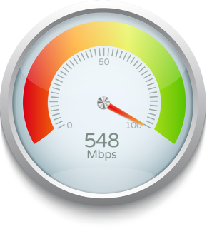Fast connection speeds and downloads Speedometer